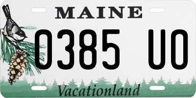 ME license plate 0385UO