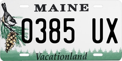 ME license plate 0385UX