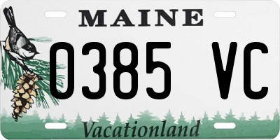 ME license plate 0385VC