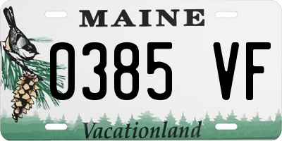 ME license plate 0385VF