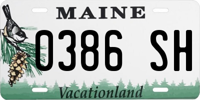 ME license plate 0386SH