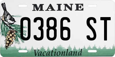 ME license plate 0386ST
