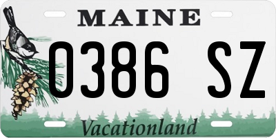 ME license plate 0386SZ