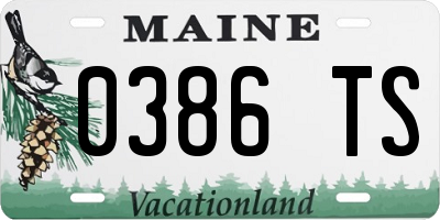 ME license plate 0386TS