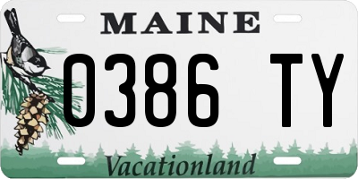 ME license plate 0386TY