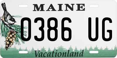ME license plate 0386UG