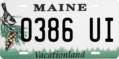 ME license plate 0386UI
