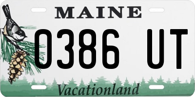 ME license plate 0386UT