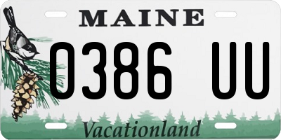 ME license plate 0386UU