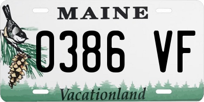 ME license plate 0386VF