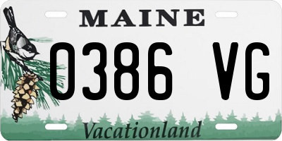 ME license plate 0386VG