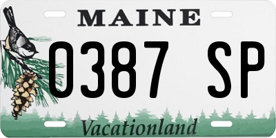 ME license plate 0387SP