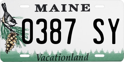 ME license plate 0387SY