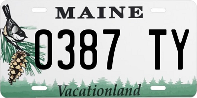 ME license plate 0387TY
