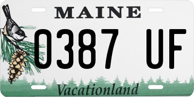 ME license plate 0387UF