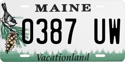 ME license plate 0387UW