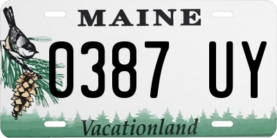 ME license plate 0387UY