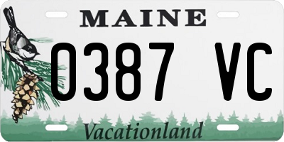 ME license plate 0387VC
