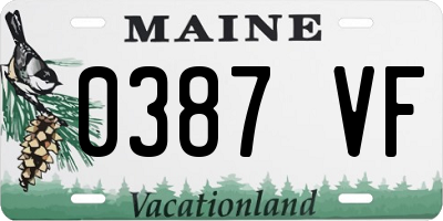 ME license plate 0387VF