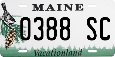 ME license plate 0388SC