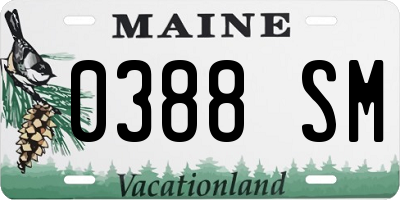 ME license plate 0388SM