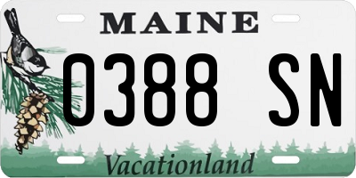 ME license plate 0388SN