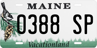 ME license plate 0388SP