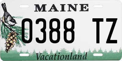 ME license plate 0388TZ