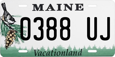 ME license plate 0388UJ