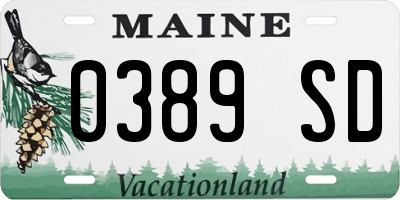 ME license plate 0389SD