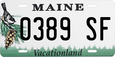 ME license plate 0389SF