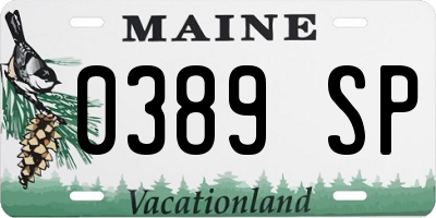 ME license plate 0389SP