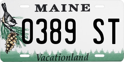 ME license plate 0389ST