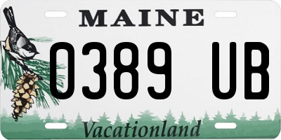 ME license plate 0389UB