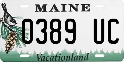 ME license plate 0389UC