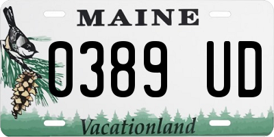 ME license plate 0389UD