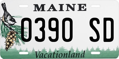 ME license plate 0390SD