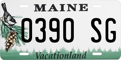 ME license plate 0390SG