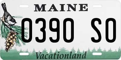 ME license plate 0390SO