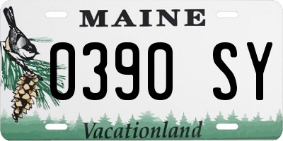 ME license plate 0390SY