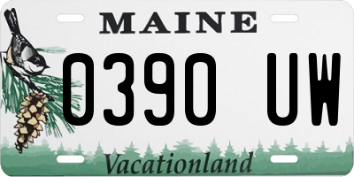 ME license plate 0390UW