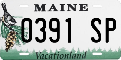 ME license plate 0391SP