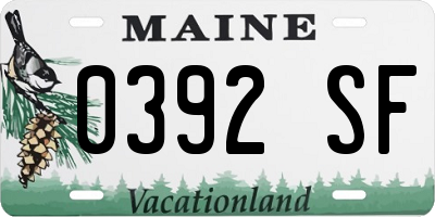 ME license plate 0392SF