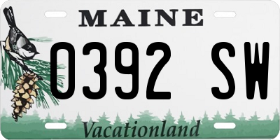 ME license plate 0392SW