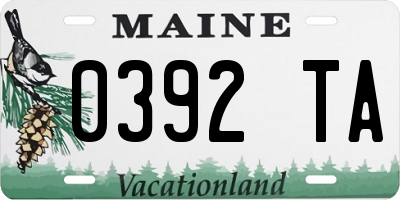 ME license plate 0392TA