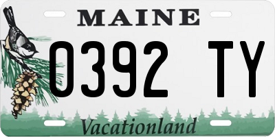 ME license plate 0392TY