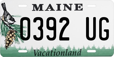 ME license plate 0392UG