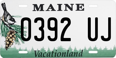 ME license plate 0392UJ