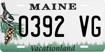 ME license plate 0392VG