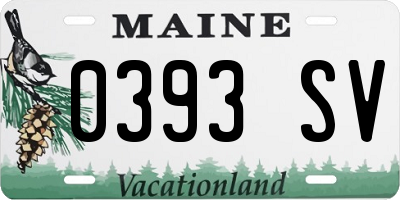 ME license plate 0393SV